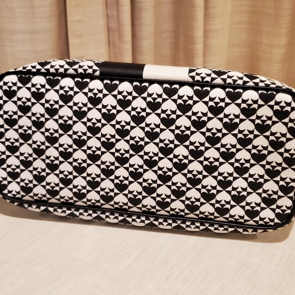 B & W Spades Tote Bag Margareta Penn Style PVC & Leather Excellent Condition - Picture 12 of 15